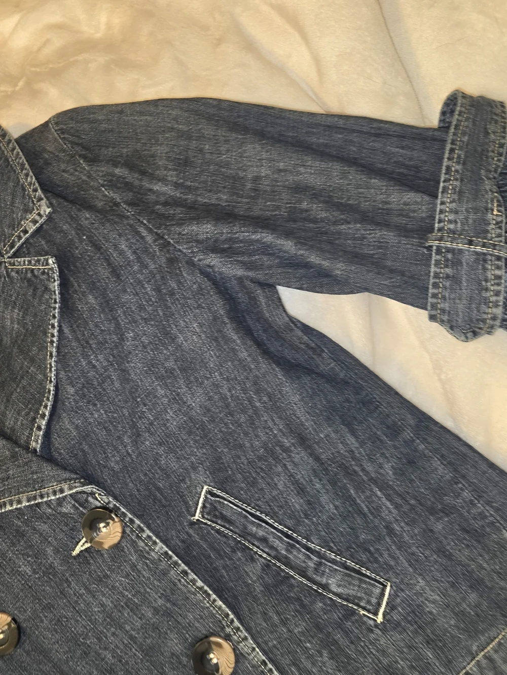LAL Women's Dark Denim Double-Breasted Jacket